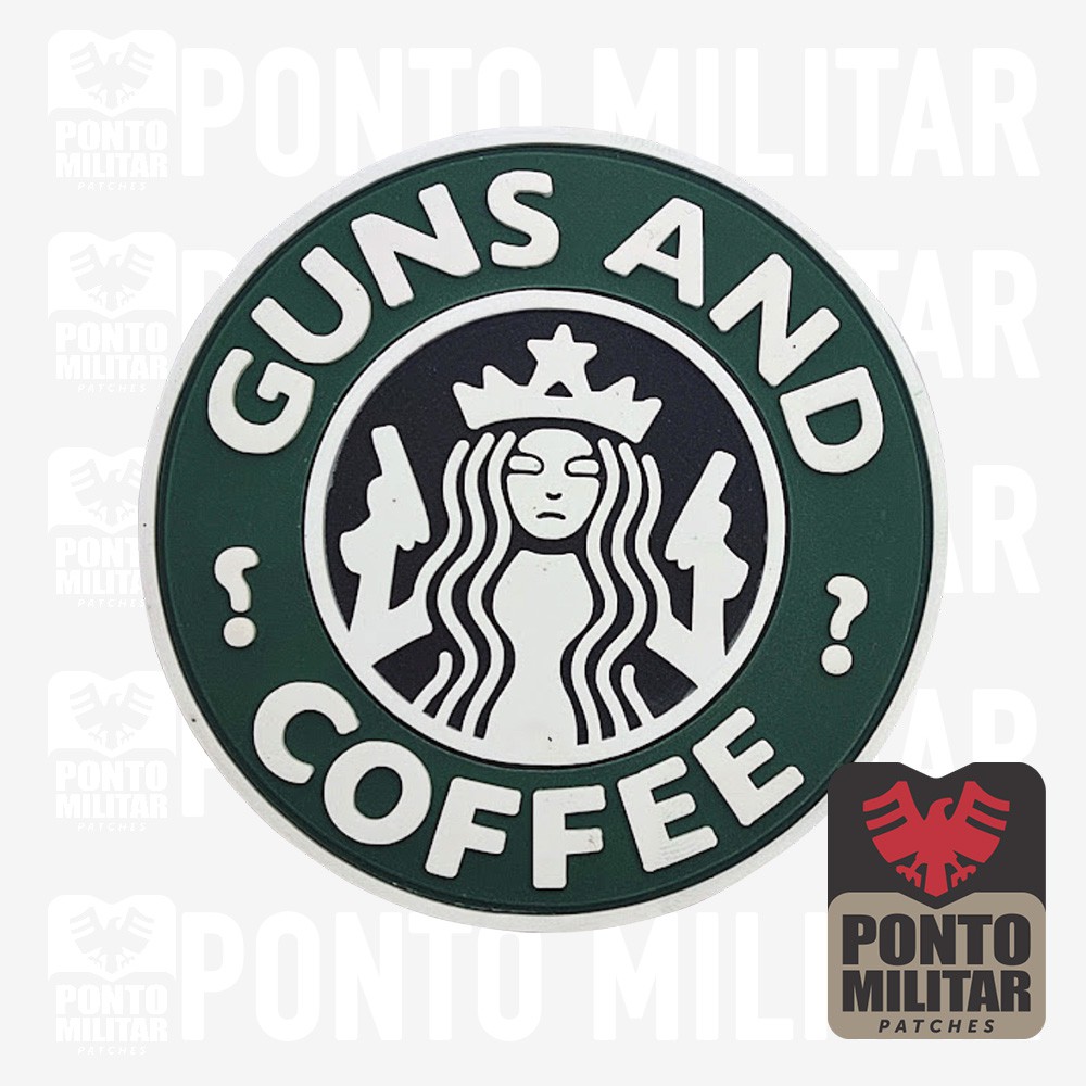 Patch emborrachado GUNS AND COFFEE - Try Airsoft