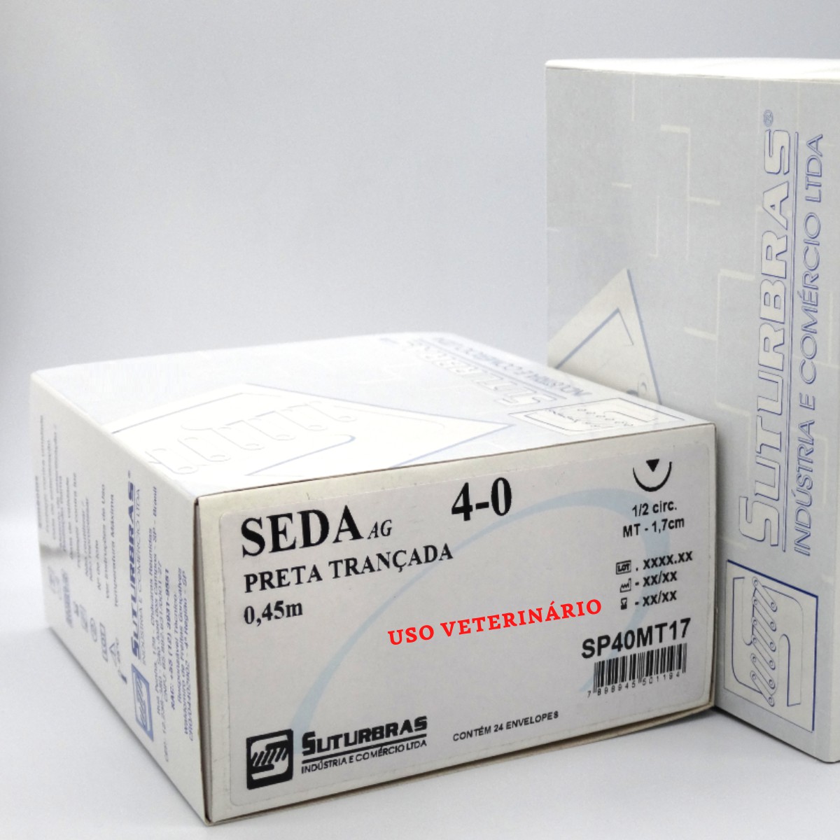 FIO DE SUTURA SEDA 4-0 COM AGULHA 1,7 cm - Loja Suturbras - 30 Anos  Fabricando Fio de Sutura - Linha Veterinária