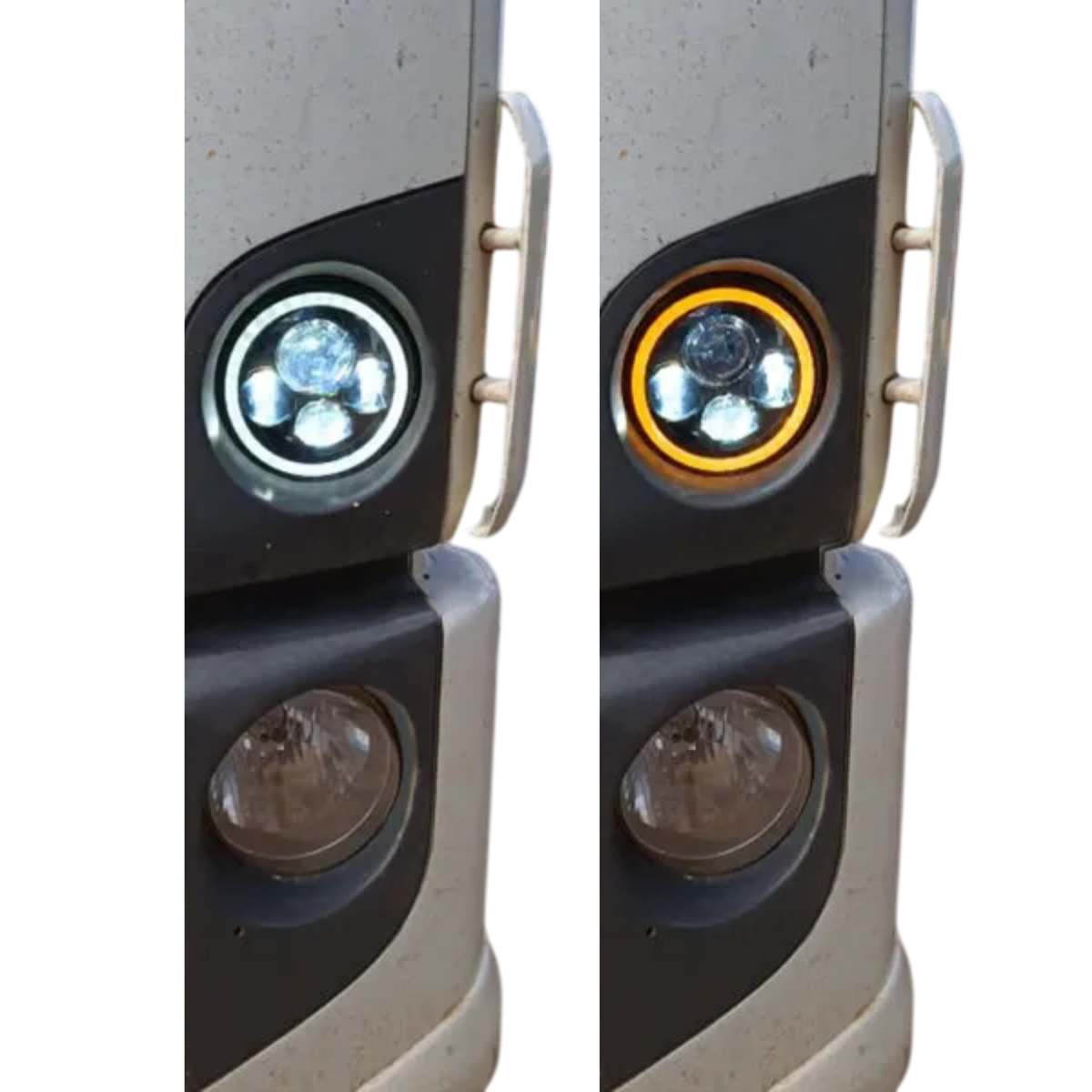 Farol Led Angel Eyes Vw Constellation | Completo, Encaixe Perfeito ...
