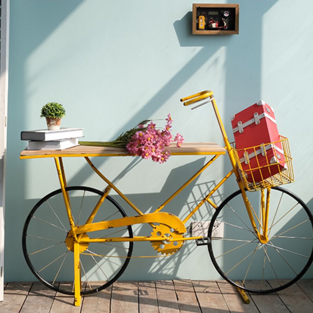Aparador Mesa Bicicleta Amarela - Loja de Artigos para Decoração - Kasa  Ideia