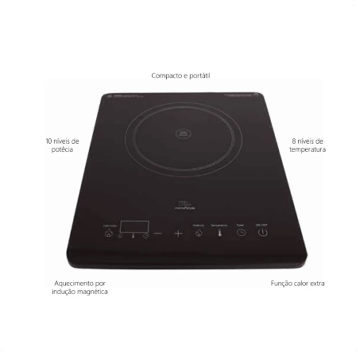 Fogão Cooktop De Indução 1 Boca Portátil Smart Touch 127V - MIXMAGAZINE ...