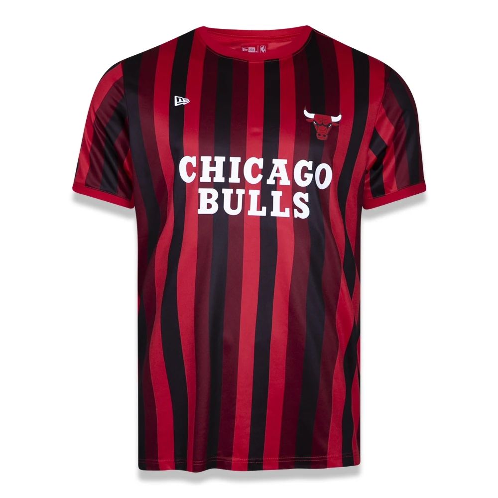 Camiseta New Era Chicago Bulls Soccer Style Lines Vermelho FIRST DOWN Produtos Futebol Americano NFL