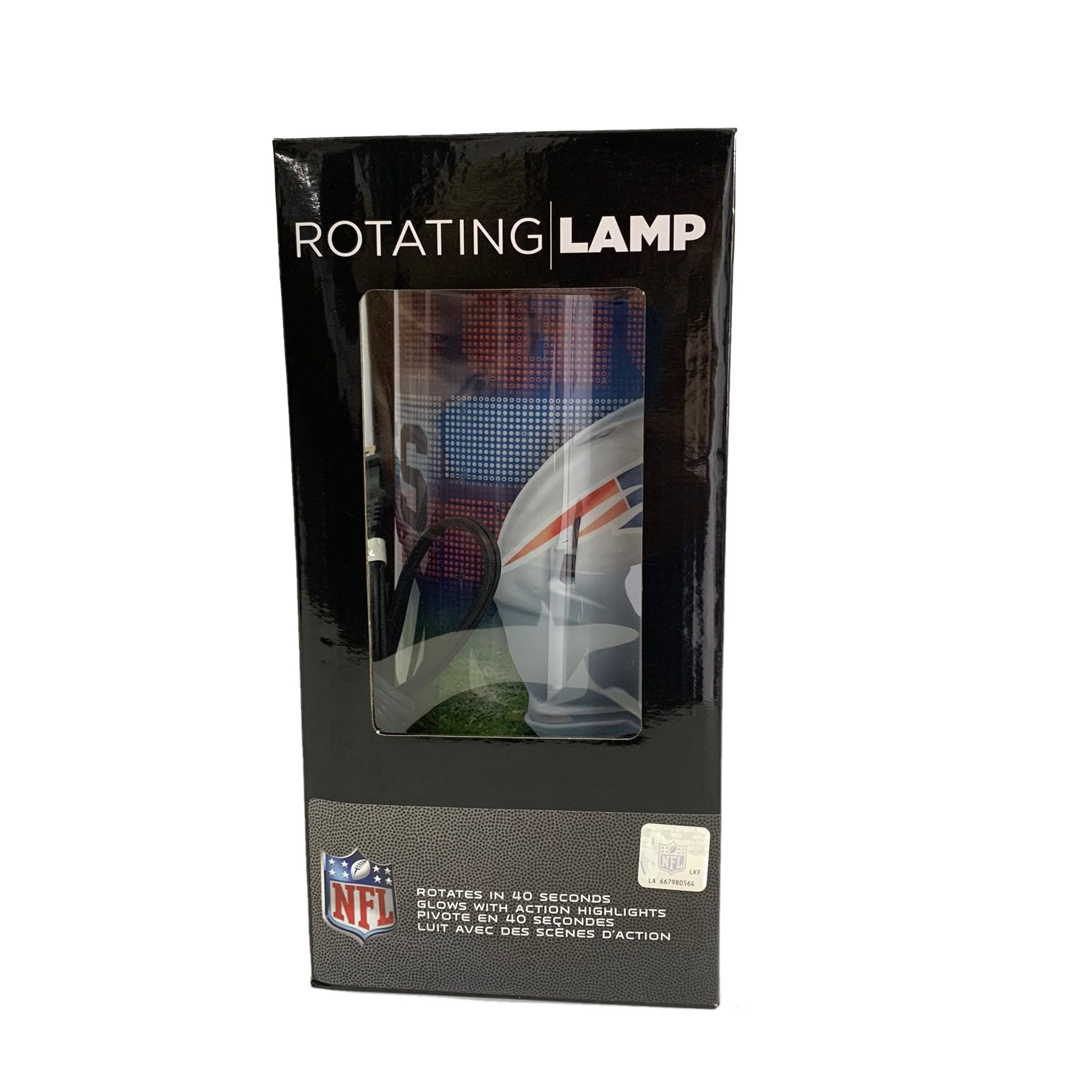 Luminária Rotativa 30cm NFL New England Patriots 120V FIRST DOWN