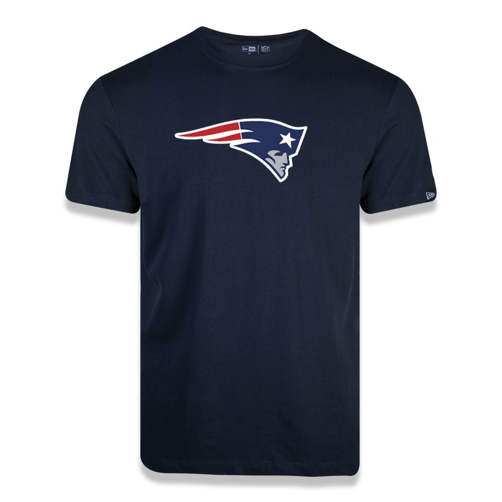 Camiseta New Era New England Patriots Logo Time NFL Azul FIRST DOWN Produtos Futebol Americano NFL