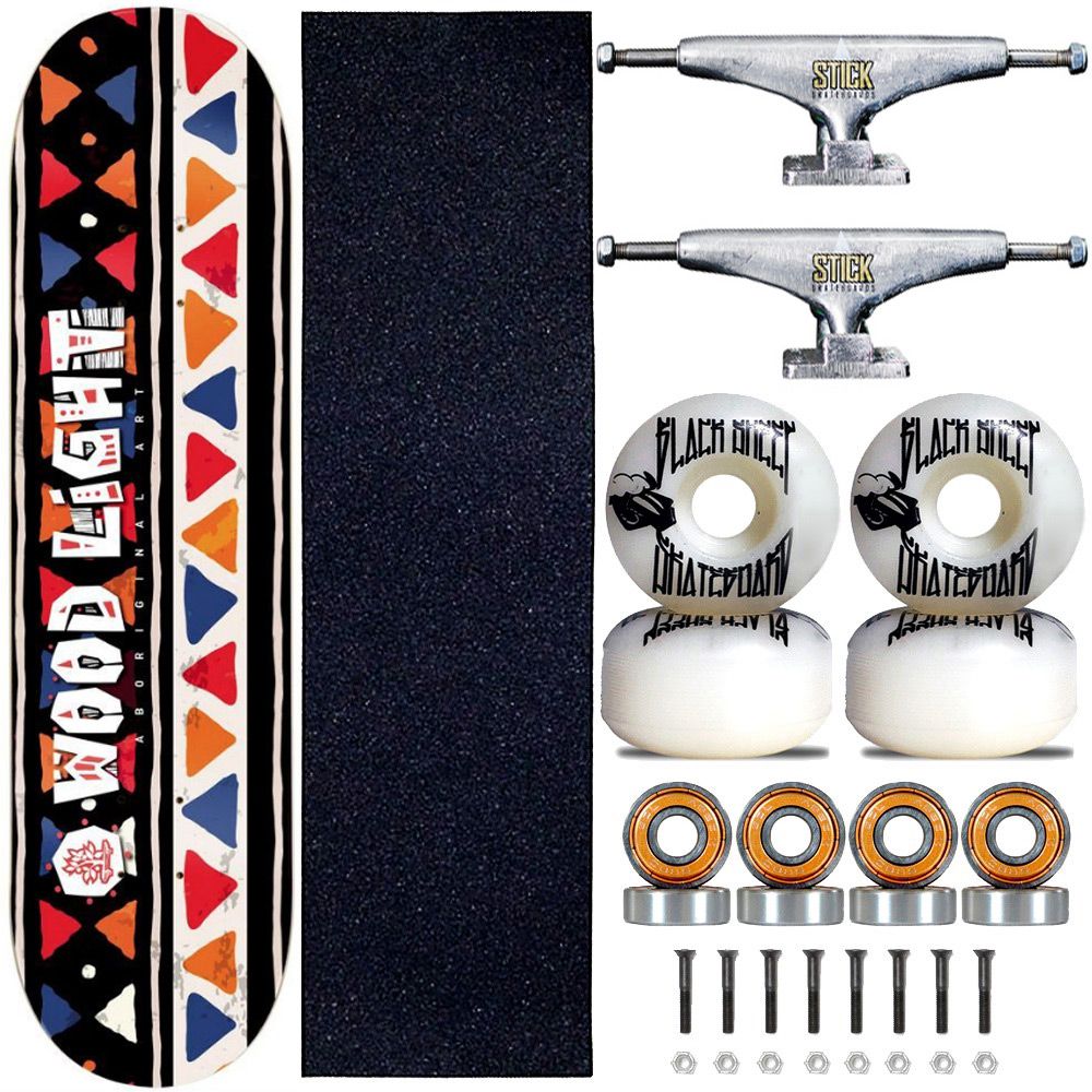 Skate Profissional Completo Shape 8.0 Cisco Brasil Truck Stick Skate Prata  - Virtual Skate Shop