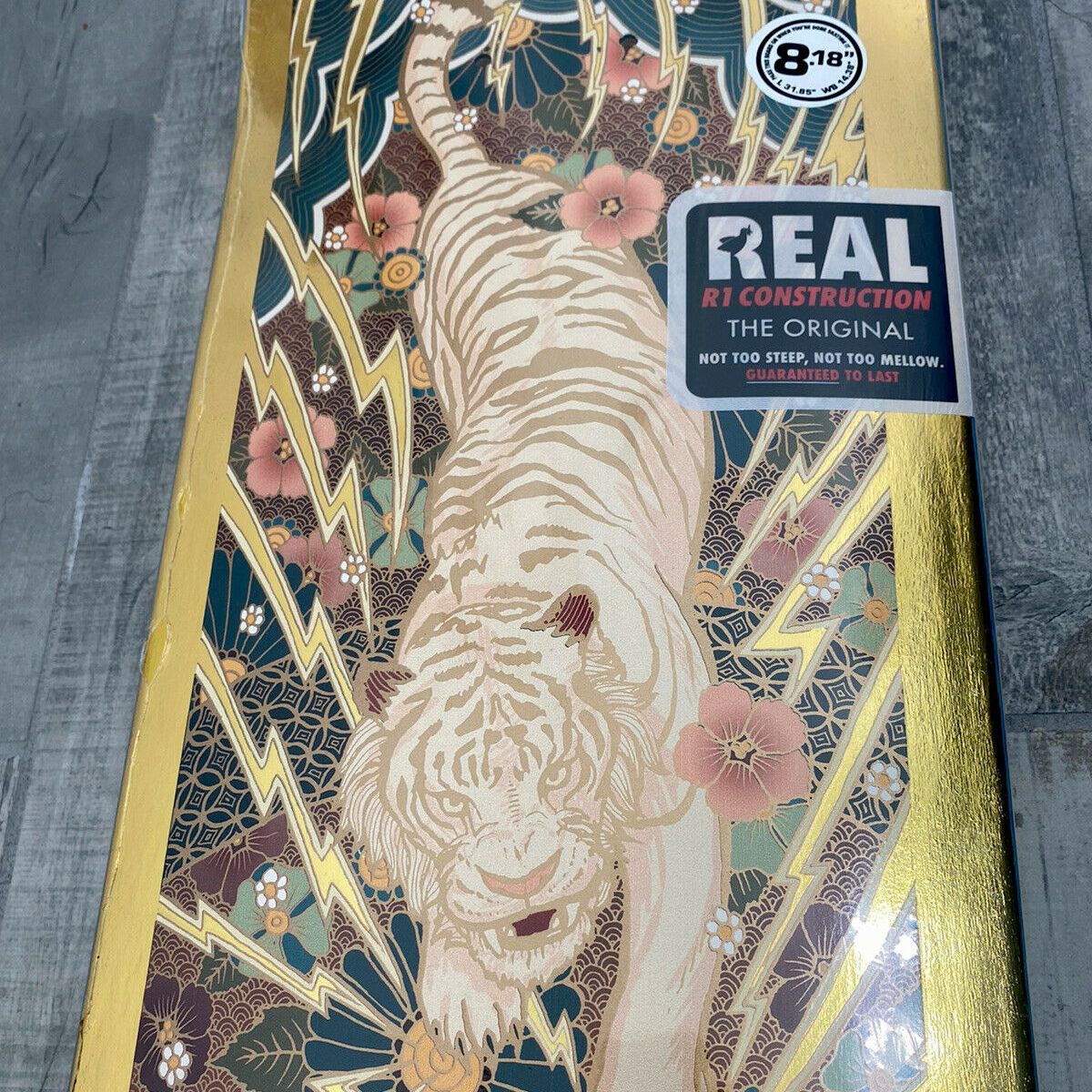 Shape Maple Real Skateboards Pro Model Ishod Deck 8.18 Tiger