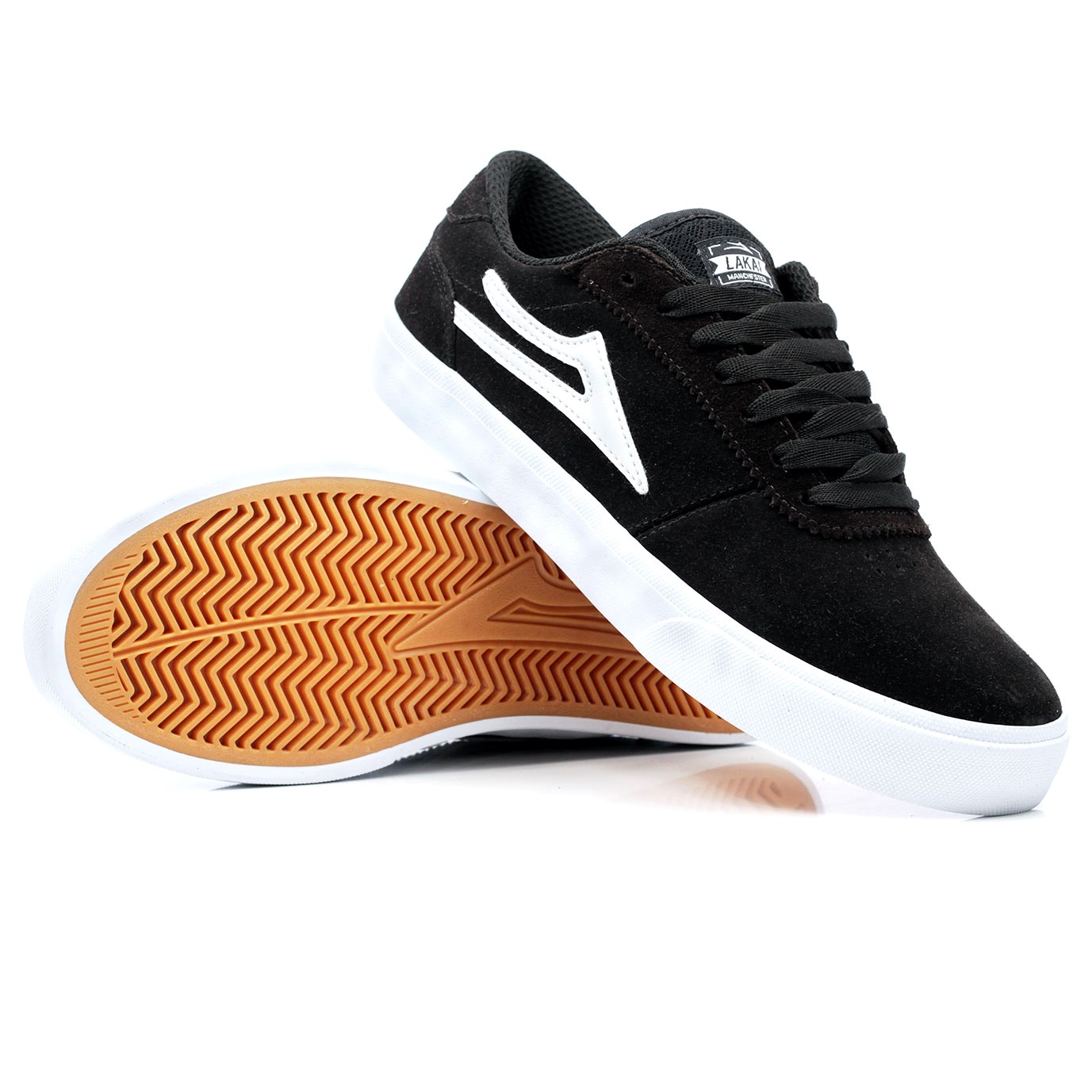 Tênis Skate Lakai Manchester Black White Suede - Virtual Skate