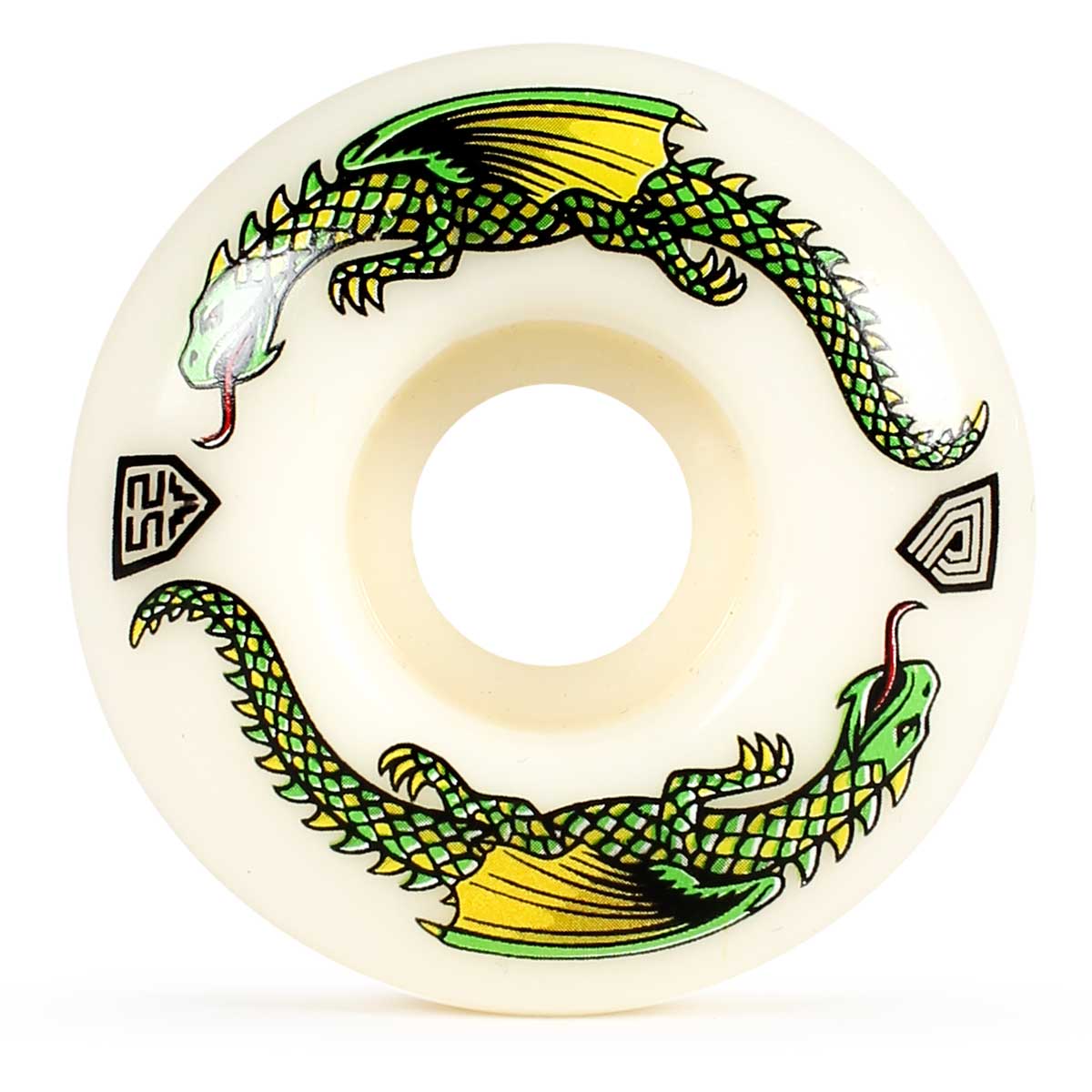 Roues De Skateboard Powell Peralta Dragon Formula - 52 Mm, Dureté 93a, Blanches, Neuves