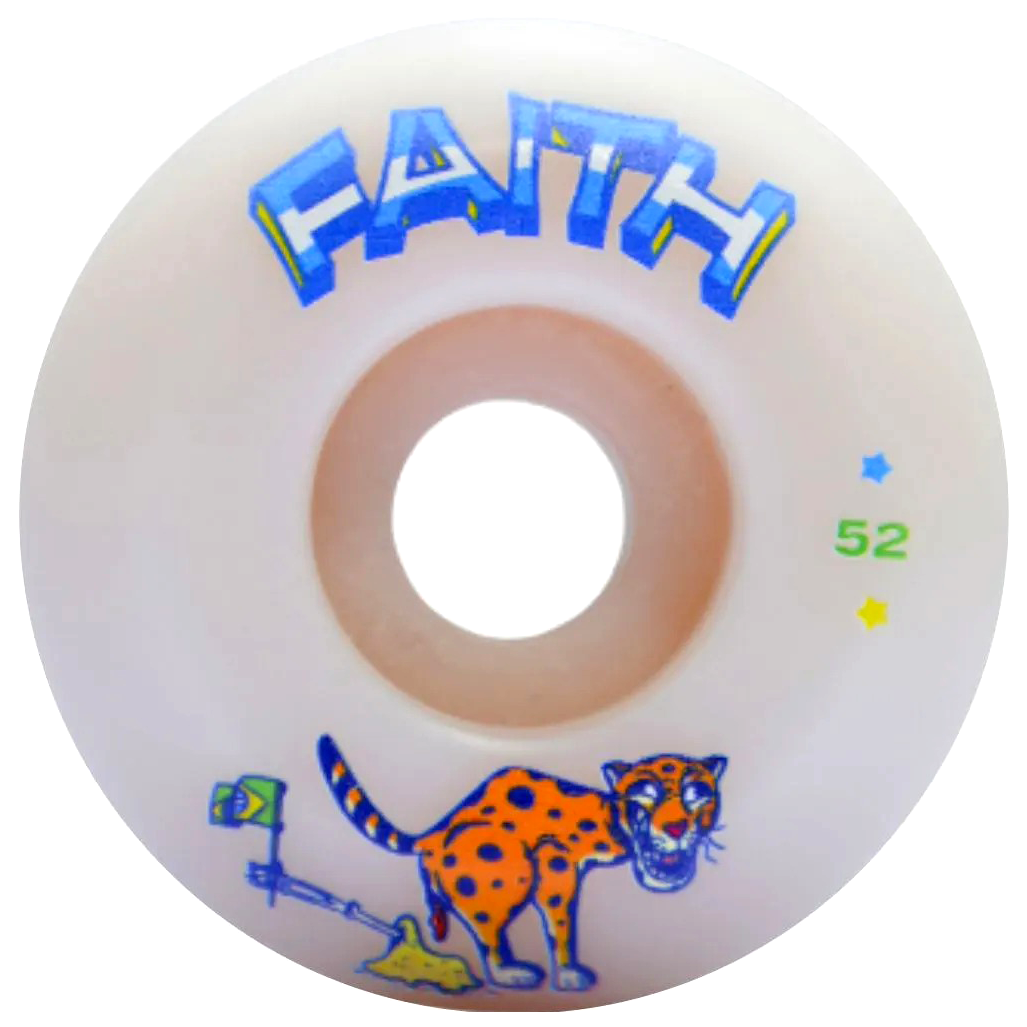 Rodas Faith Skateboards Leopard Br 53mm Dureza 100A Mande in USA