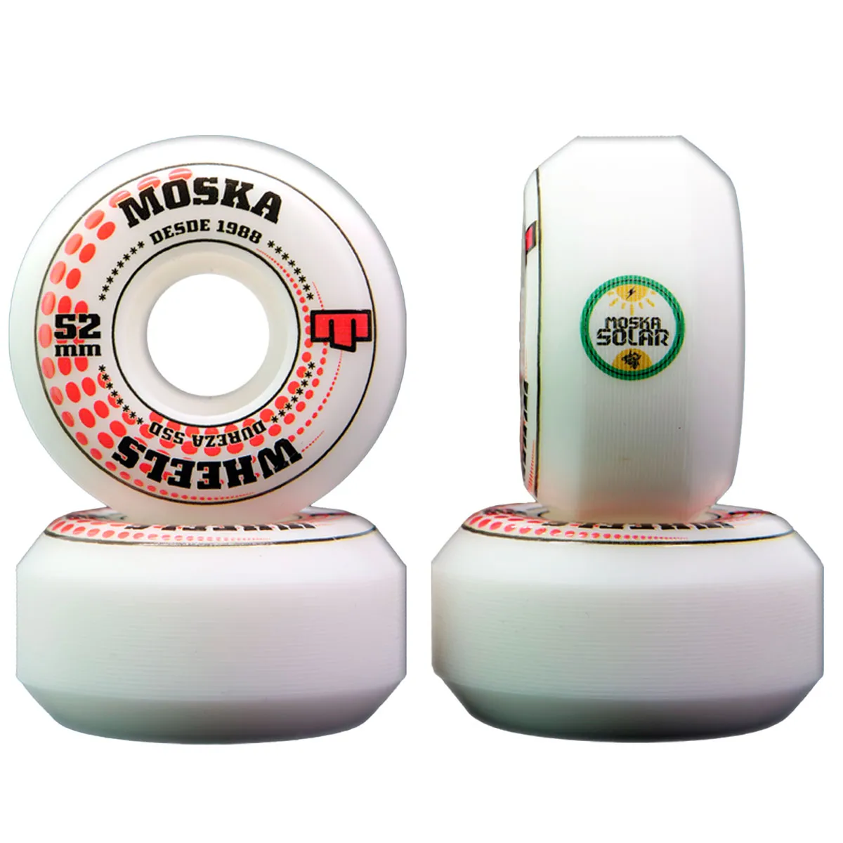 Rodas Moska Rock 52mm Dureza 53D Branca - Virtual Skate Shop | A
