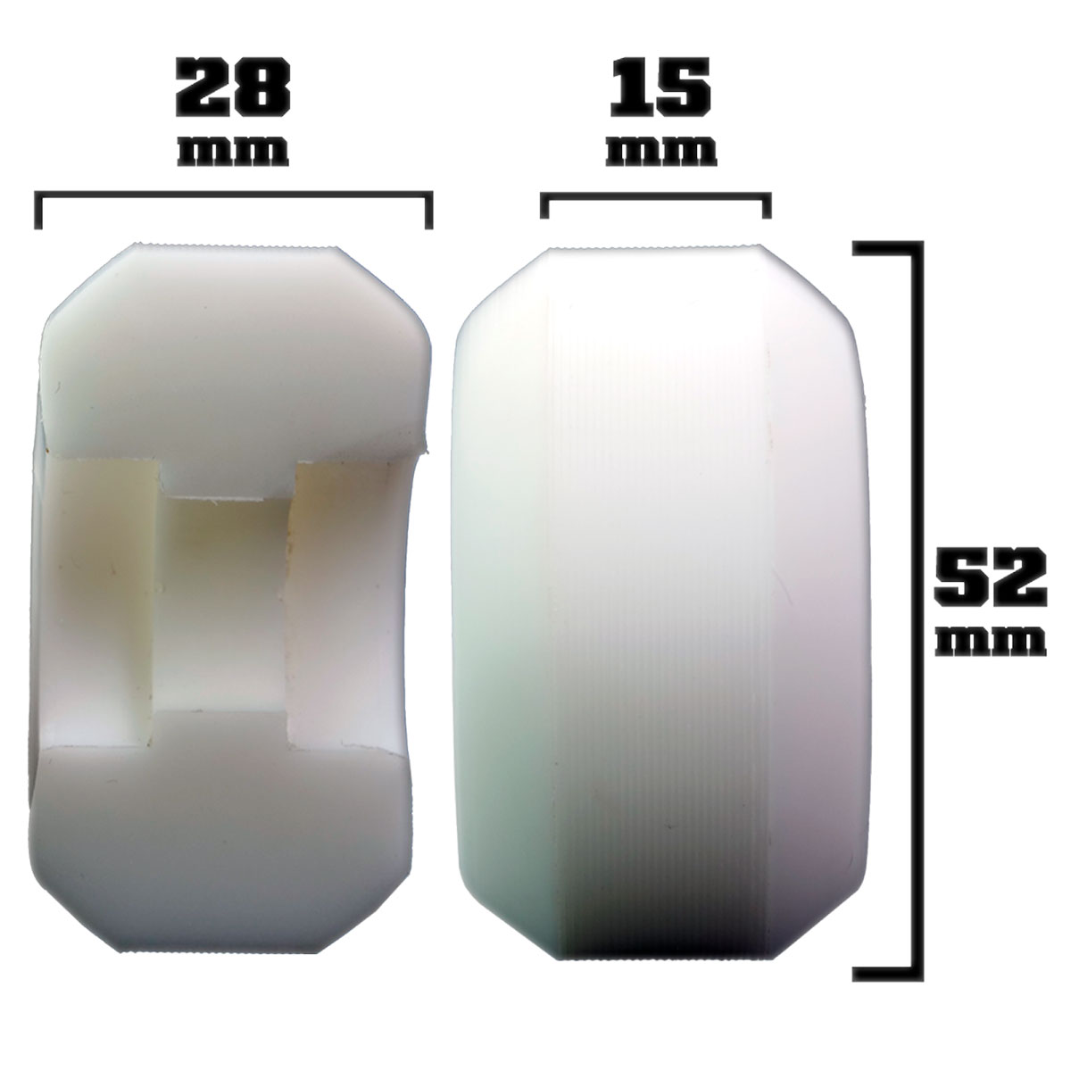 Rodas Moska Rock 52mm Dureza 53D Branca - Virtual Skate Shop | A