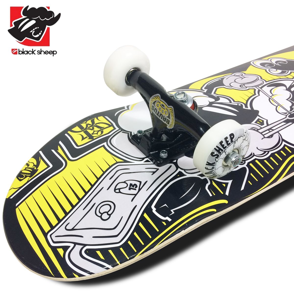 Skate Montado Black Sheep Profissional Black Yellow - Virtual
