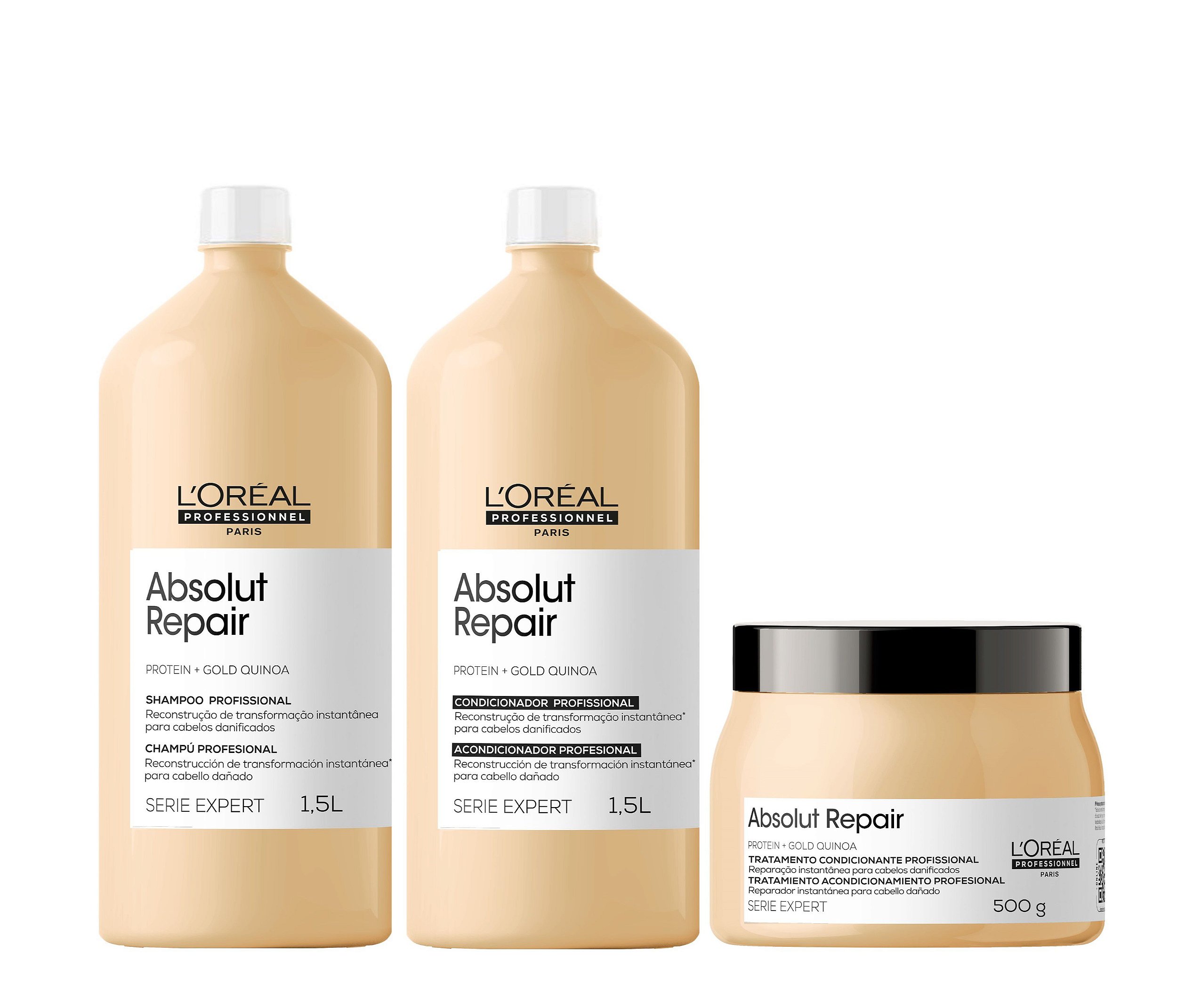 Kit L'Oréal Absolut Repair - Shampoo, Condicionador e Máscara Grande -  Nenis Cosméticos