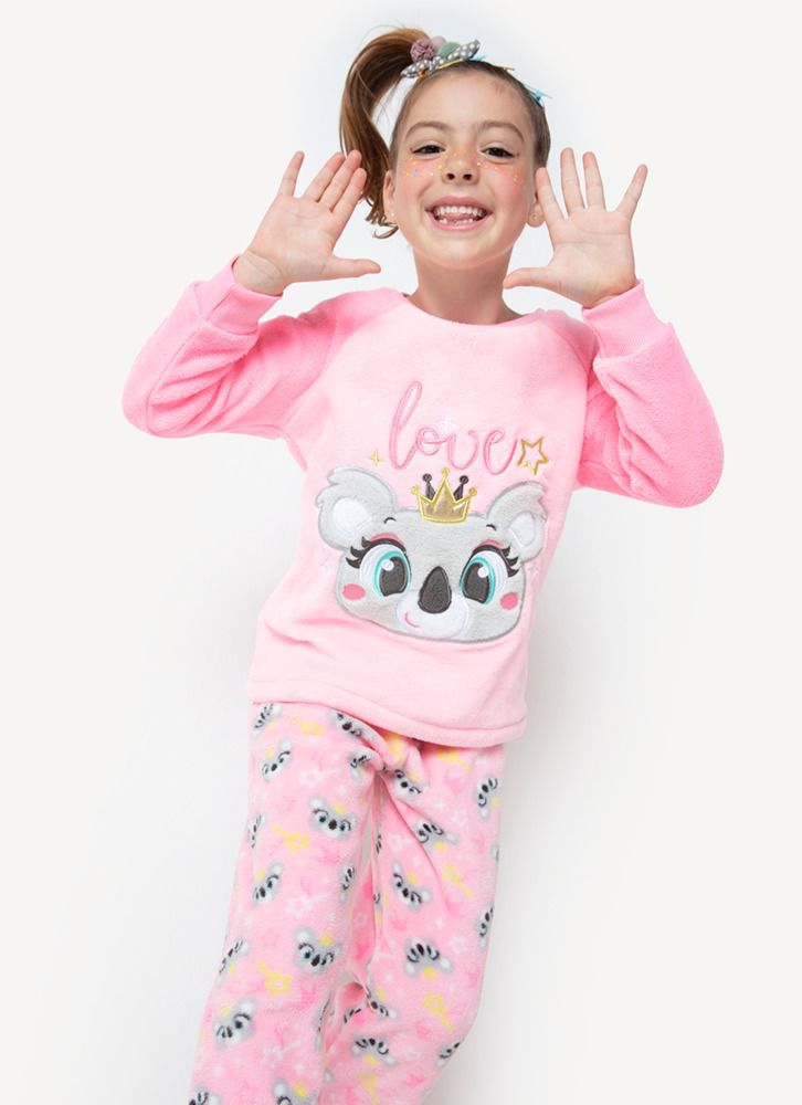 Pijama Soft Infantil Puket Coala Princess Rosa - Maria Pirulita Nacionais e  Importados