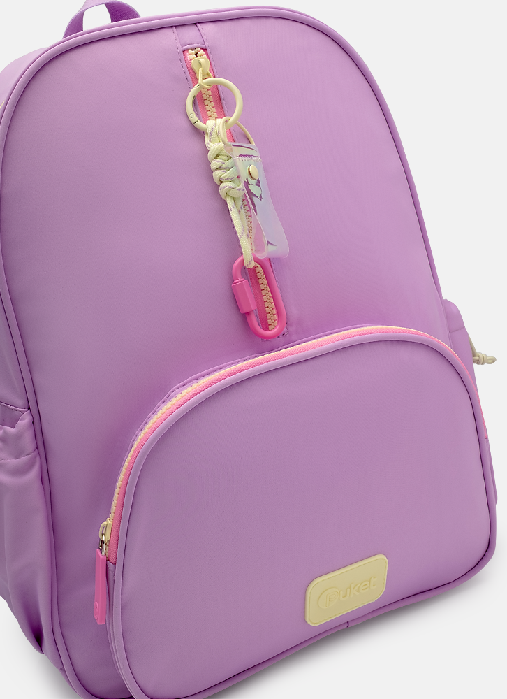 MOCHILA SEM RODINHA LILÁS LAVANDA PUKET - Maria Pirulita Moda Infantil