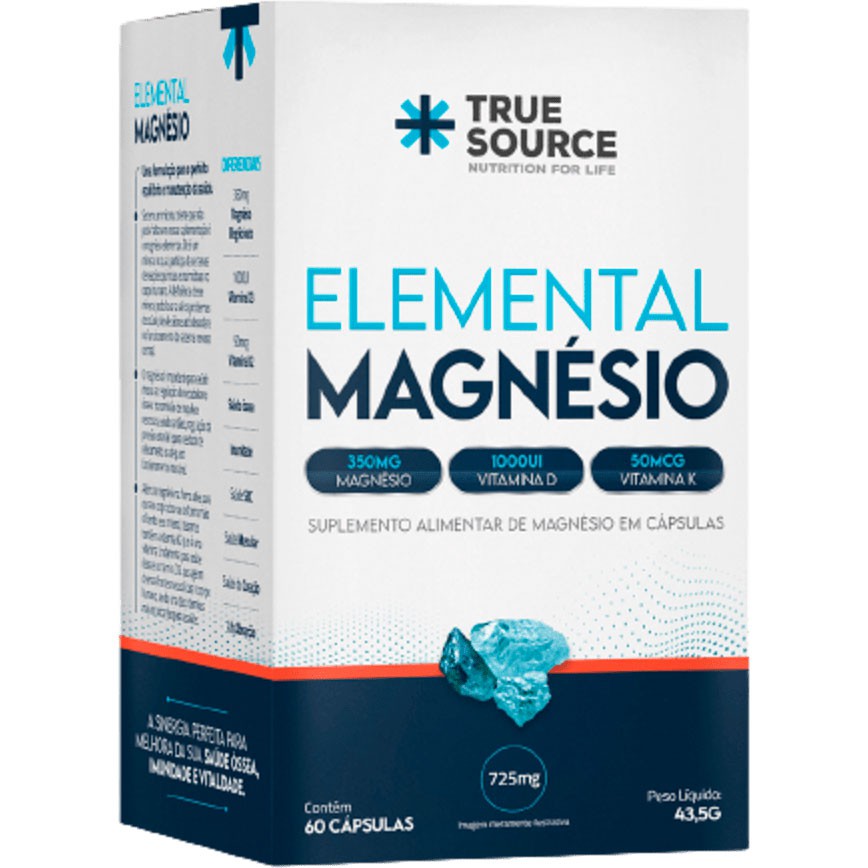 Elemental Magnésio (725mg) 60 Cápsulas True Source FITFIELD