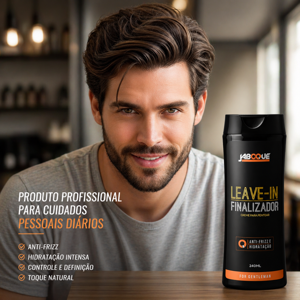 Kit 2 Leave-In Hidratante Anti-Frizz Cabelo Masculino Jaboque 240ml ...