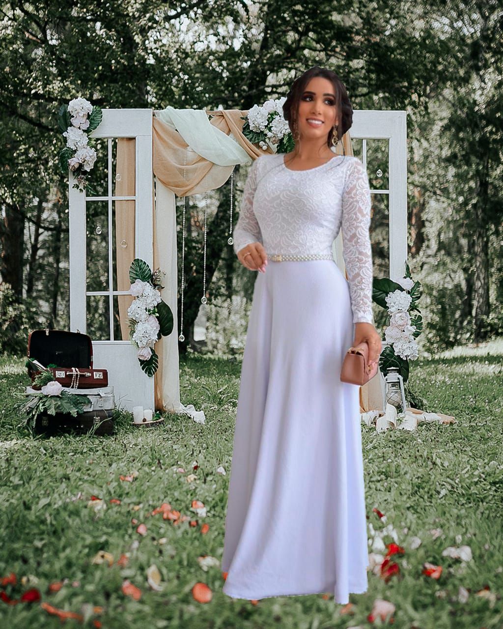 Vestido de Noiva Longo Casamento - Bello Vestido - Vestidos Casamento Civil  Princesa
