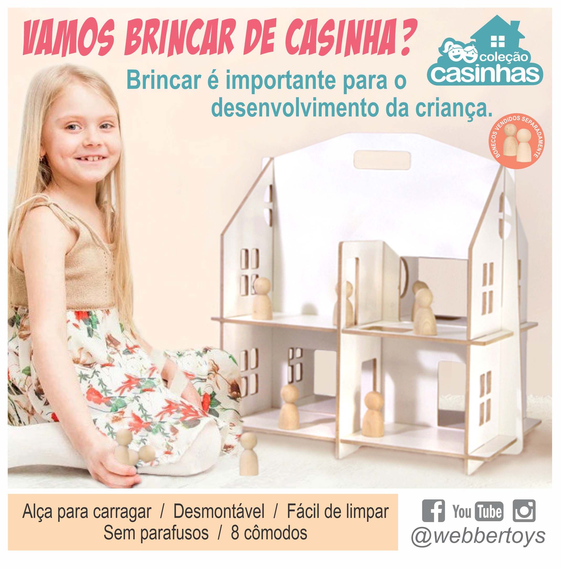 CASINHA BONECA MONTESSORI SOBRADO - WEBBER TOYS