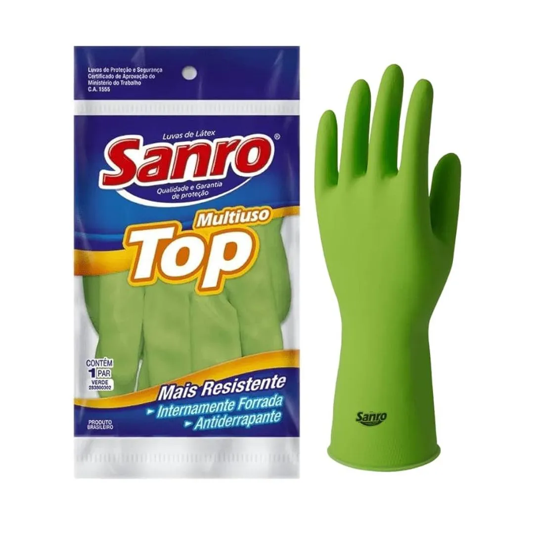 Luva de Proteção Limpeza Pesada Top Multiuso Par Verde | Mrc Comércio ...