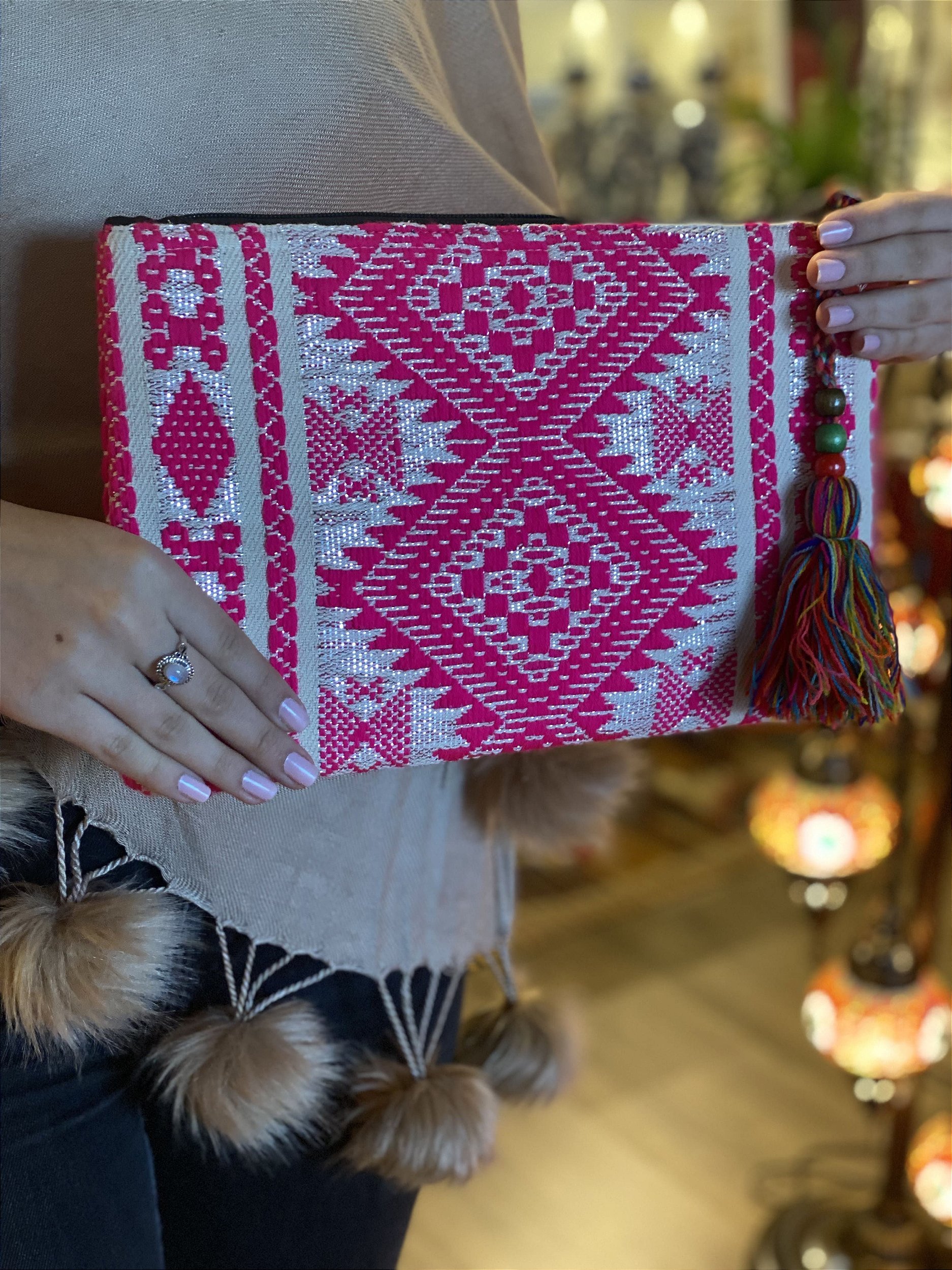 Bolsa Clutch - Tecido - Bordado - Pink - Marrocos For You | Decoração e  Vestuário - Étnico
