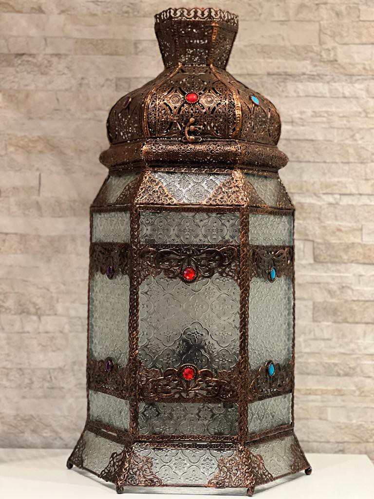 Lanterna Marroquina - Bronze - Grande - Marrocos For You | Decoração e  Vestuário - Étnico