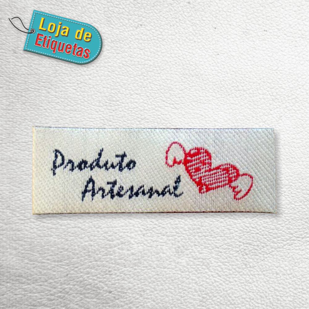 Etiqueta Bordada "Produto Artesanal" (100 peças) - Loja de Etiquetas