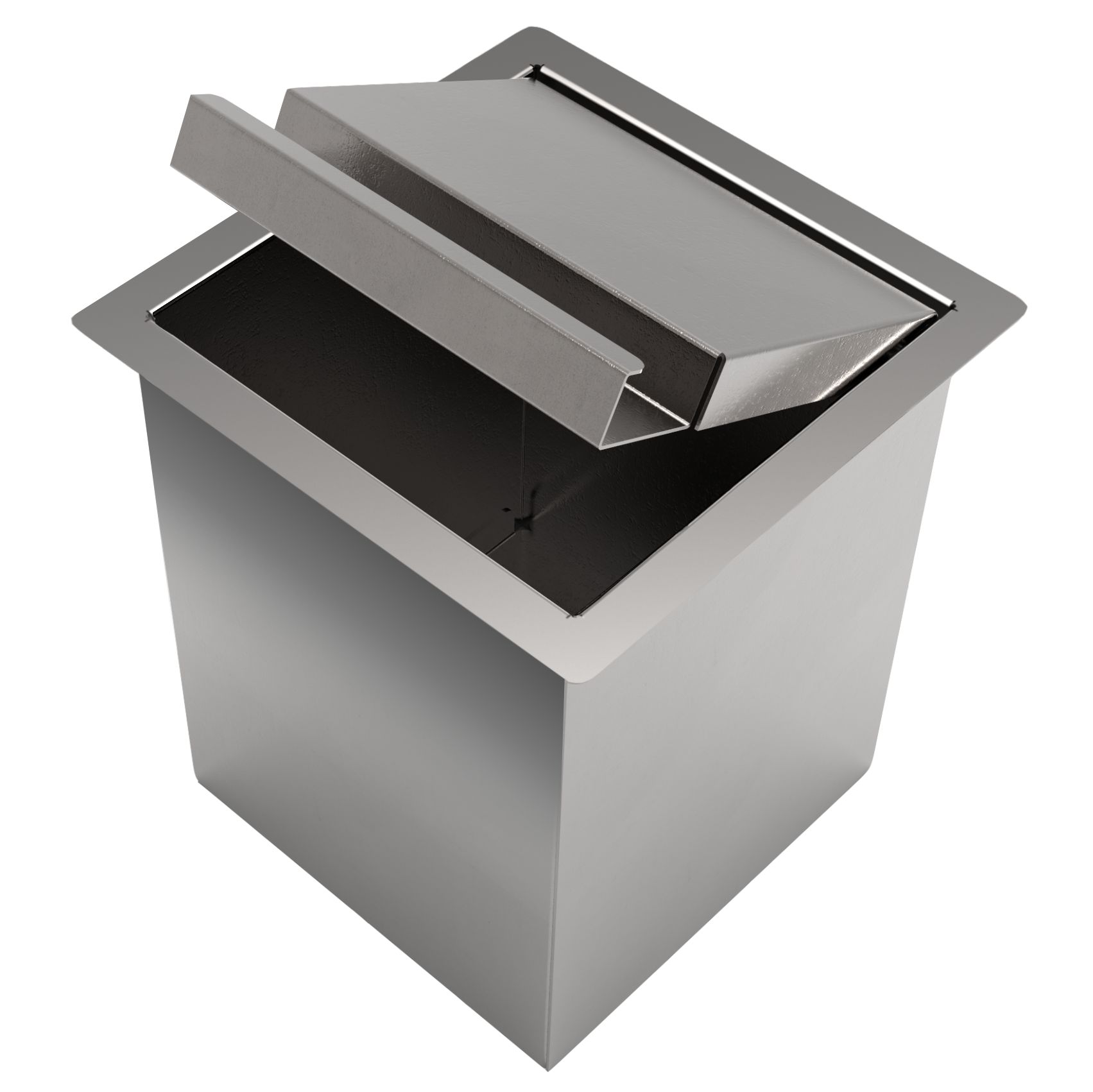Lixeira De Embutir Quadrada Inox 4 Litros De Bancada - SARO ...