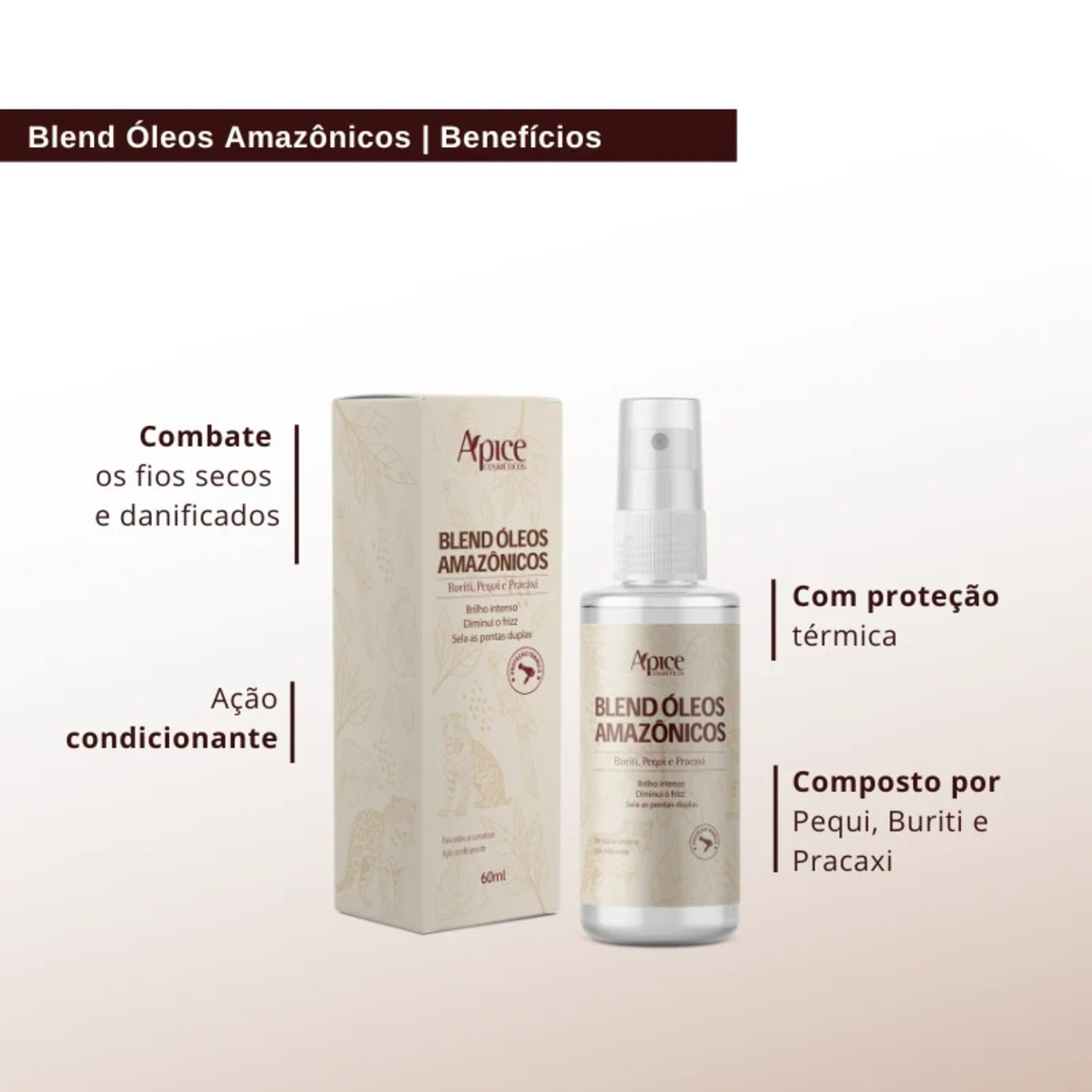 Apice Kit Ativador Anti Frizz e Blend de óleos Amazônicos