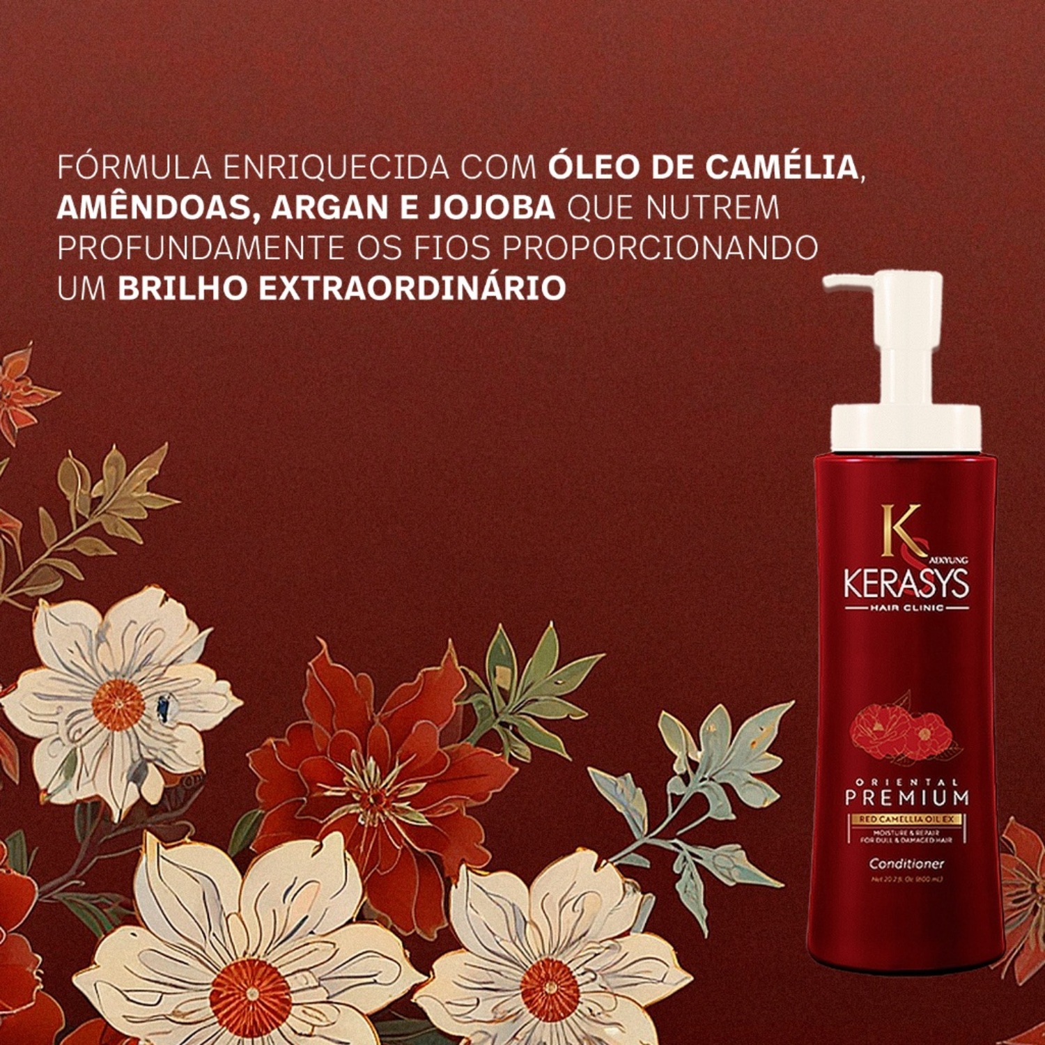 Kit Shampoo Oriental Red Camellia Oil 600ml+Mascara Oriental