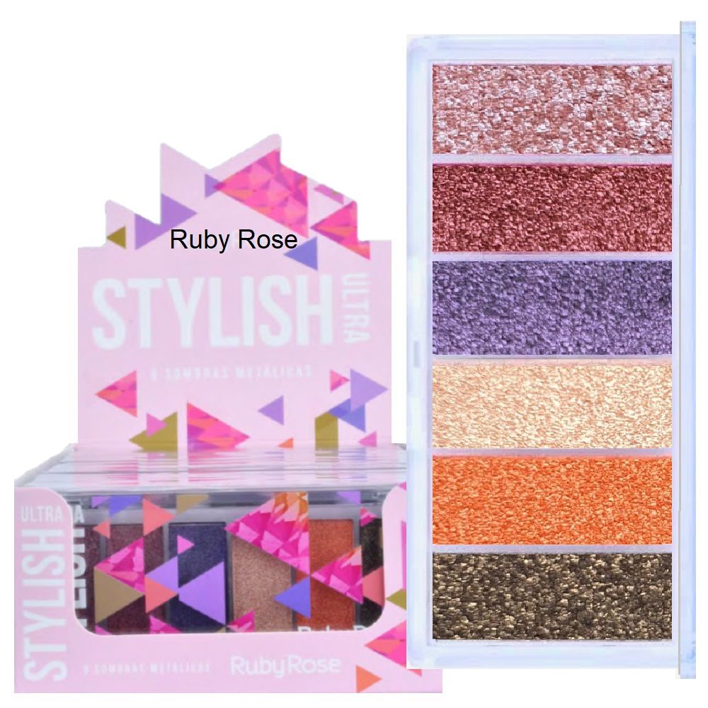 Paleta de Sombras Stylish Ultra Ruby Rose (SP envio imediato - RS envio  02/12!!) - Paleta de Sombras Stylish Ultra Ruby Rose - Ruby Rose