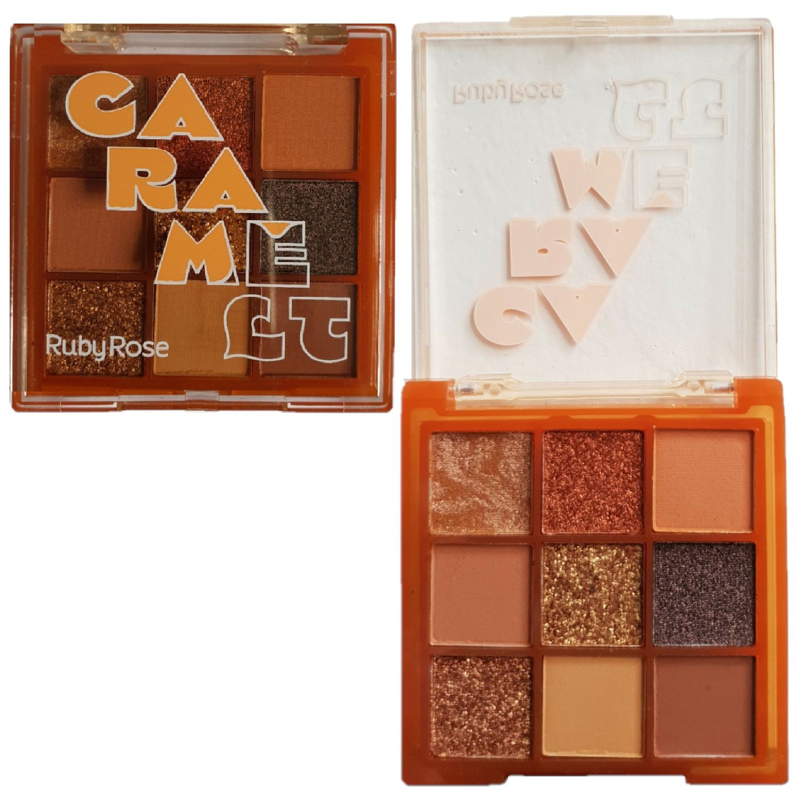 Nova Paleta de Sombras Ruby Rose Caramelt HB1076 Cor 2