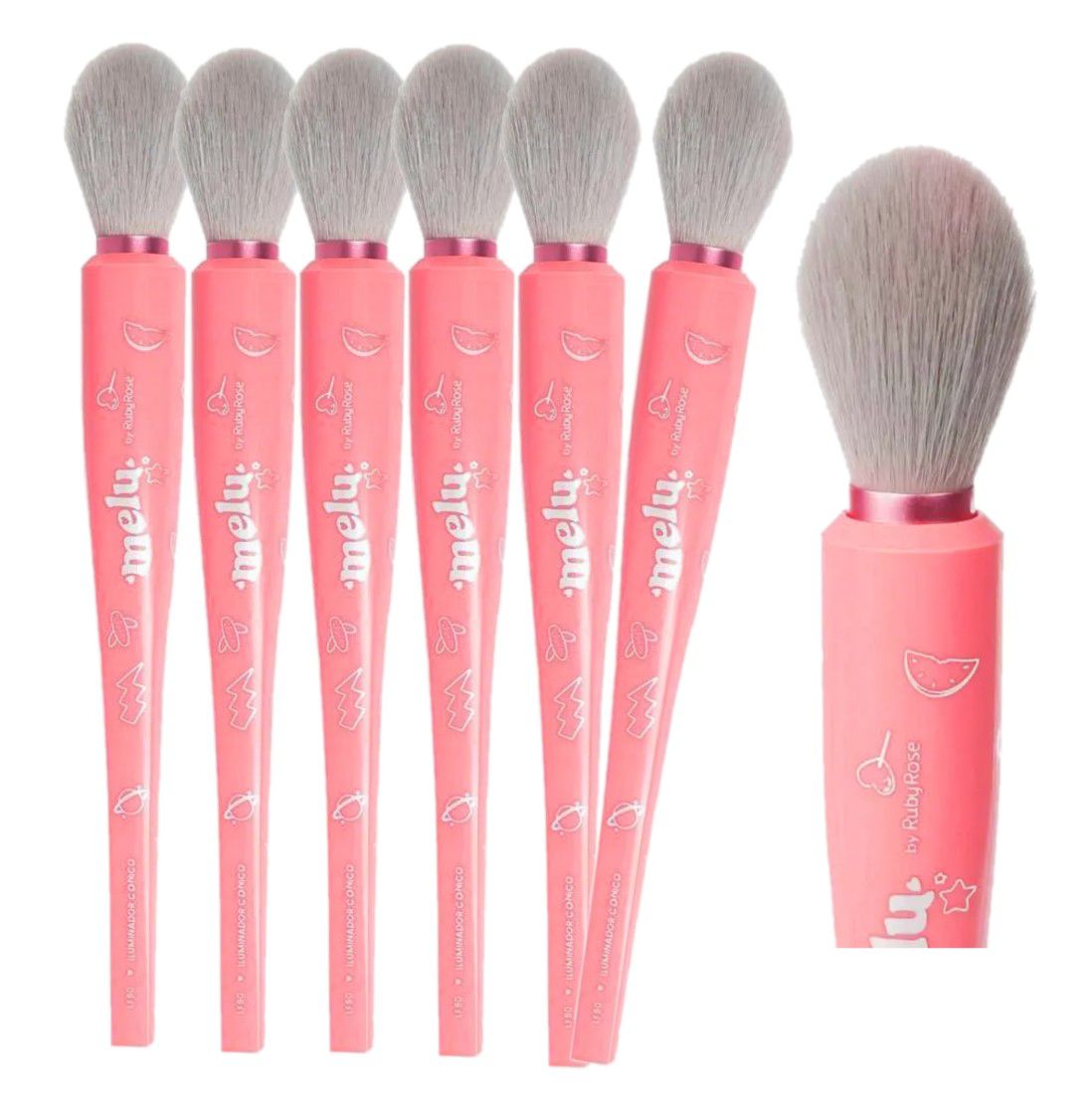Pincel Iluminador Cônico Ruby Rose Atacado Melu LF90 - 12 Unid