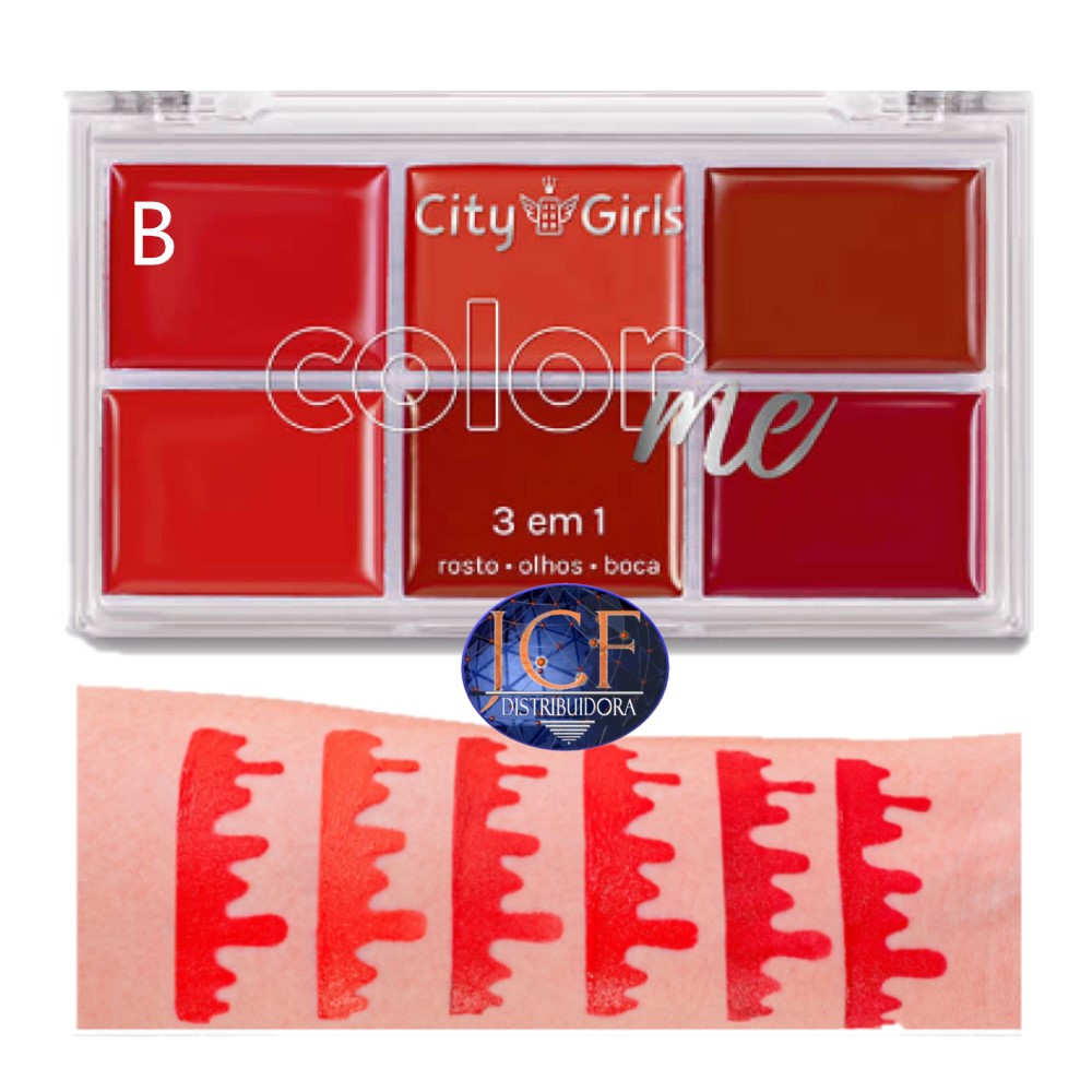 Paleta 3 em 1 Color Me City Girls Multi Funcional Atacado - 06 Unid ...
