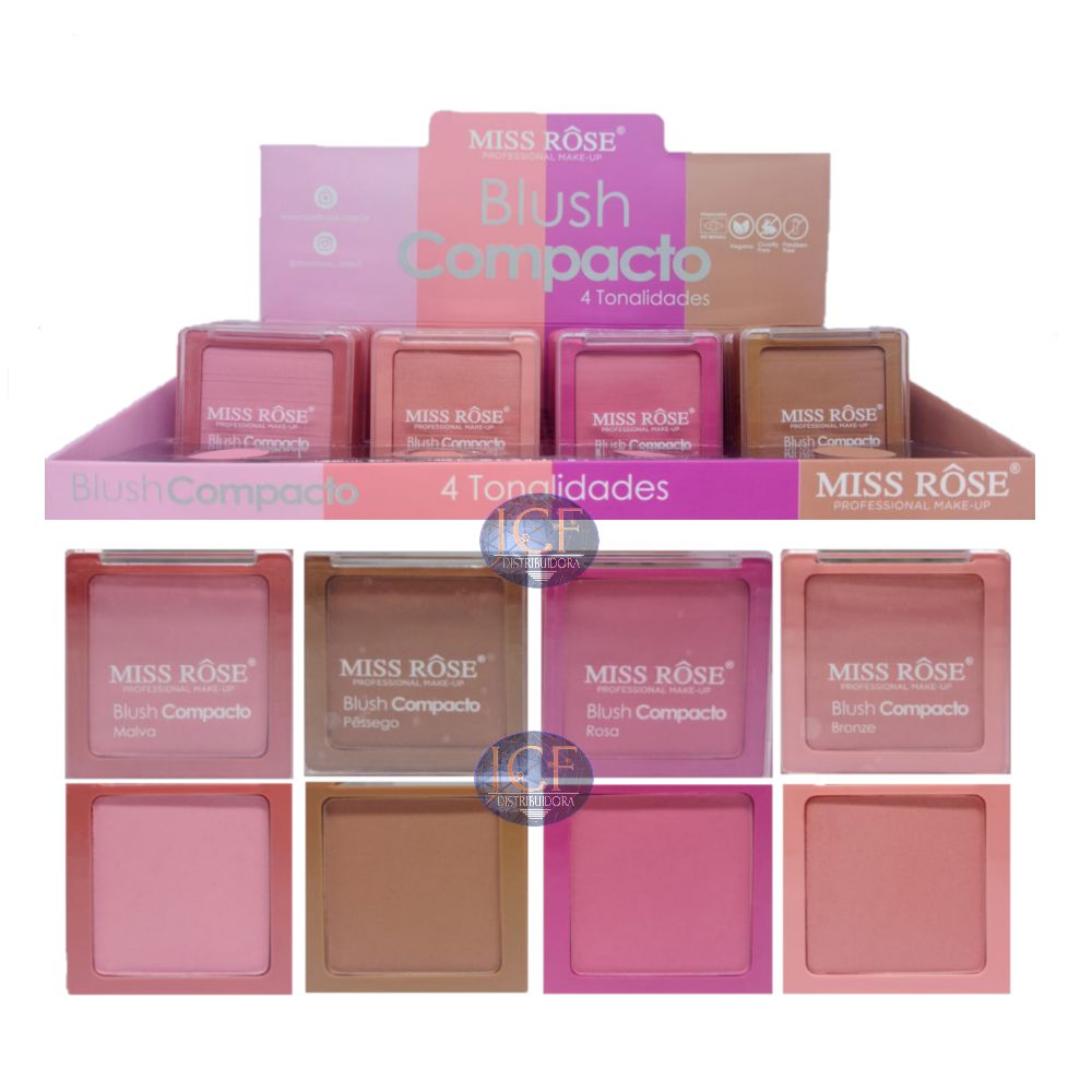 Blush Facial Compacto Miss Rose Linda Cor Distribuidora JCF