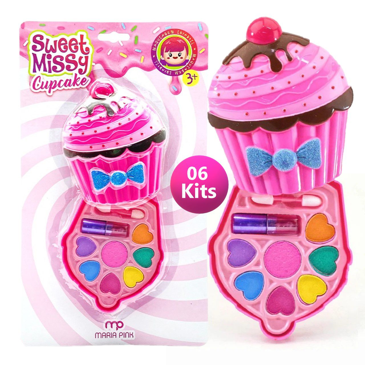 Kit de maquiagem Infantil para boneca cupcake fashion Girl