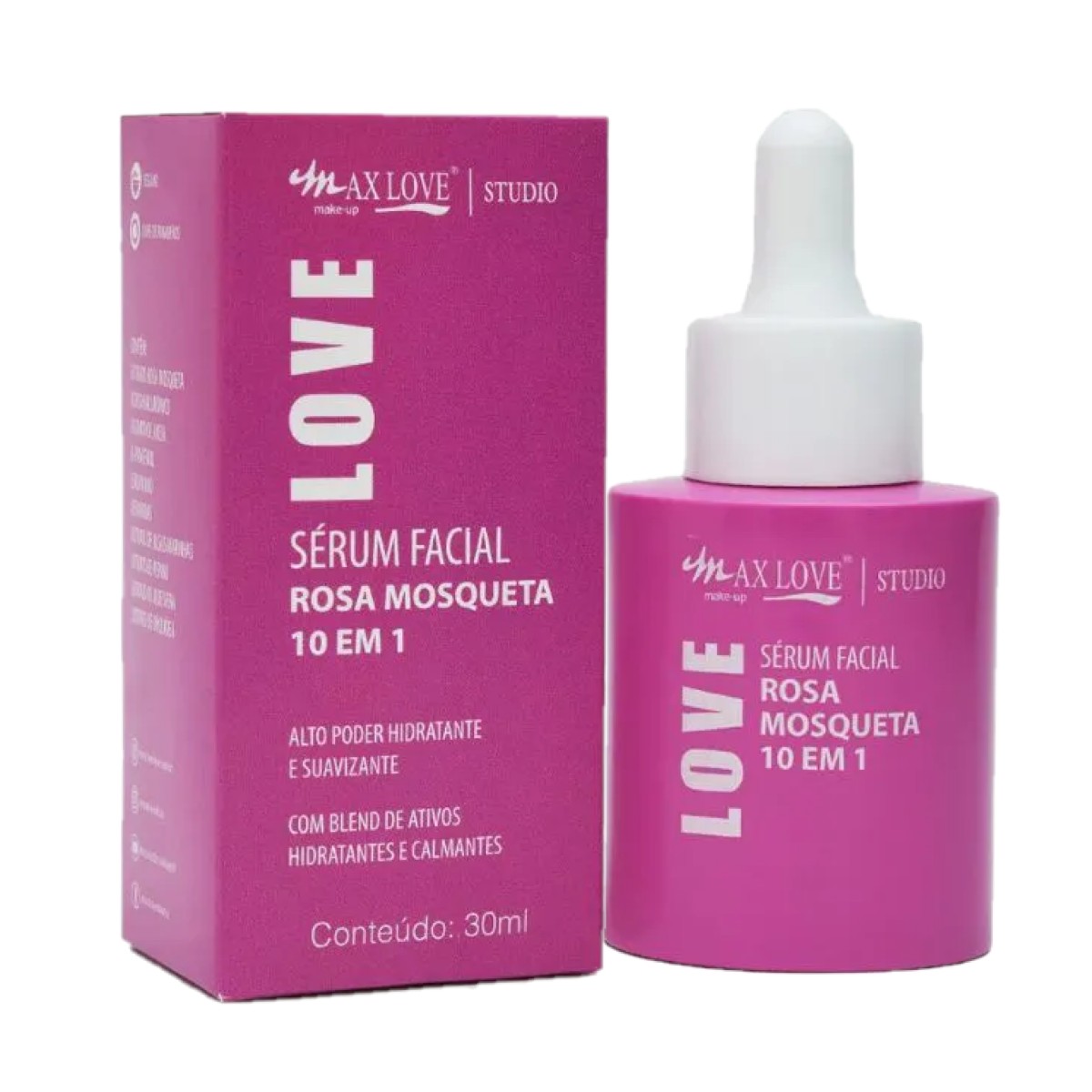 Max Love - Serum Facial Rosa Mosqueta 10 em 1- 6 Und