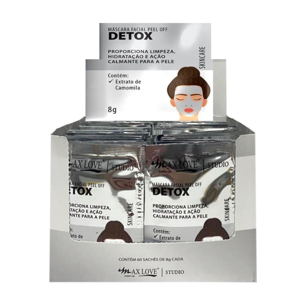 Max Love - Mascara Facial Peel Off Detox - 60 Und - Distribuidora