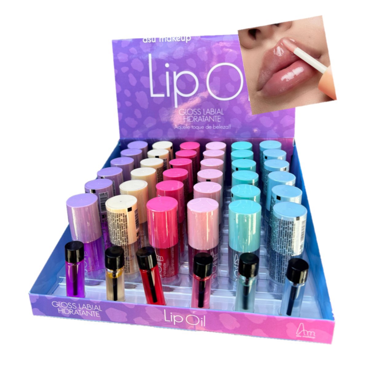 Asu - Lip Oil Gloss Hidratante ASU029 - 6 Und - Distribuidora JCF