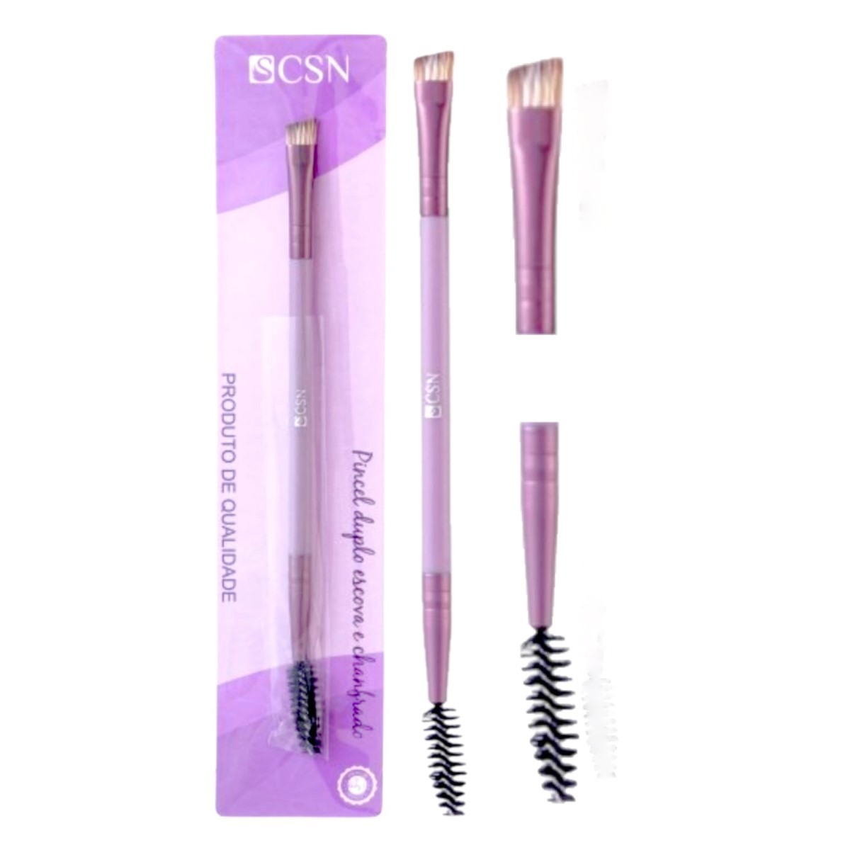 CSN - Pincel Duplo Escova e Chanfrado para Sobrancelha CP48F