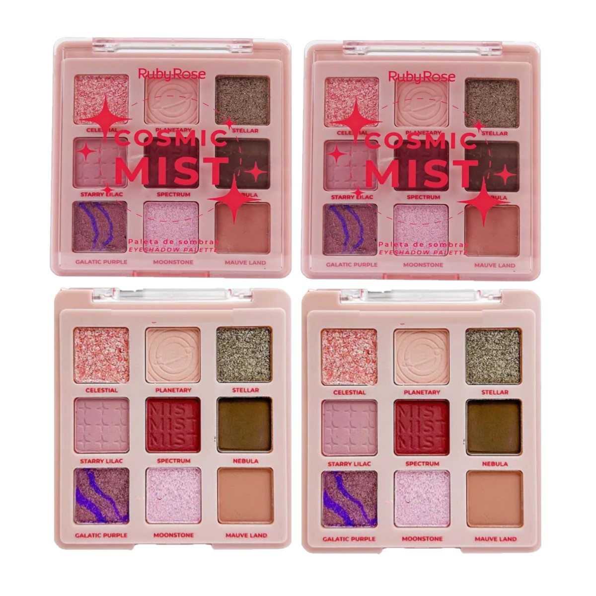 Ruby Rose - Paleta de Sombras Cosmic Mist HBE2204 - 6 Und