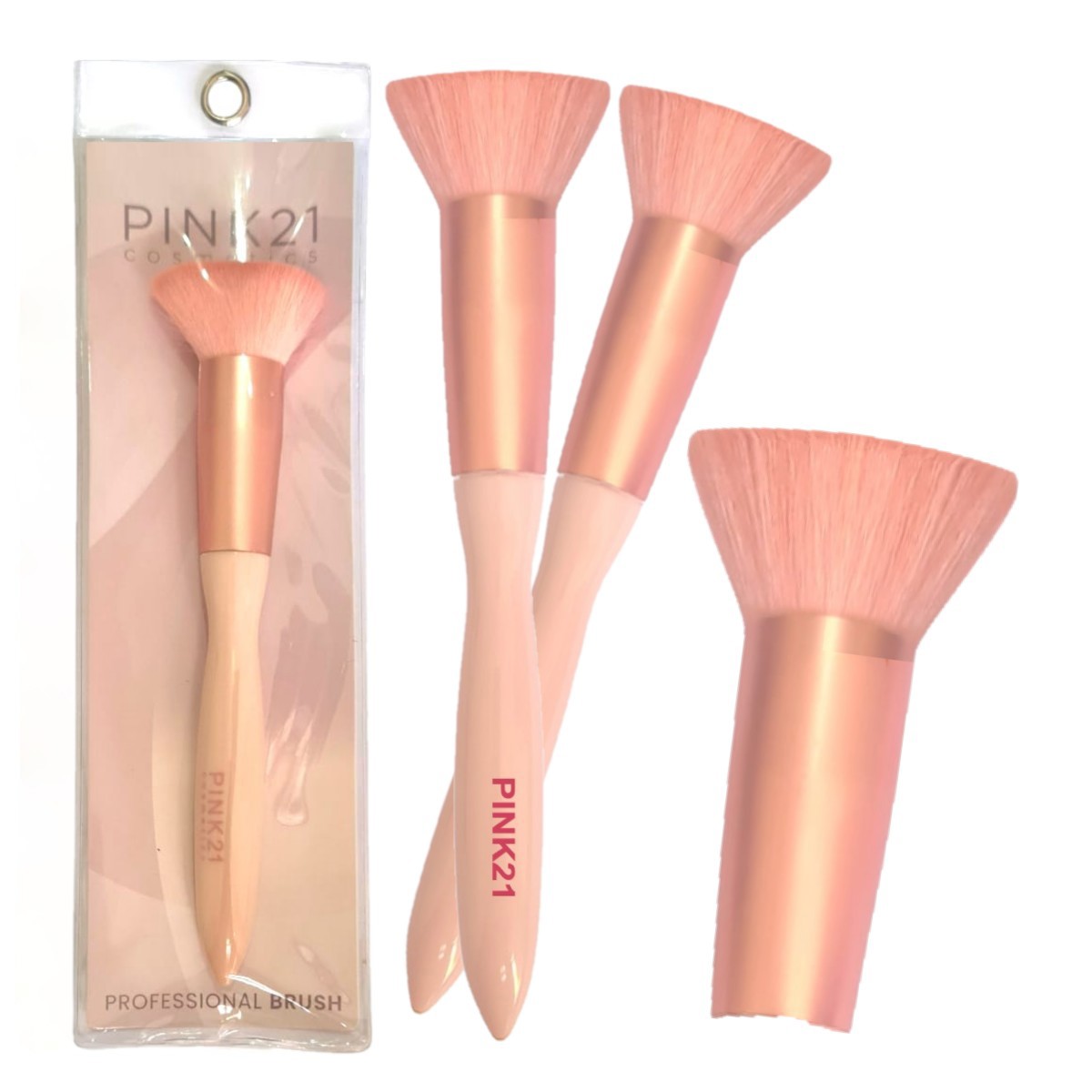 ARTISTIC & CO. SKIN SCRABLER ピンク Pink 21 - Pincel Kabuki Reto para Base HB87272 - Distribuidora JCF