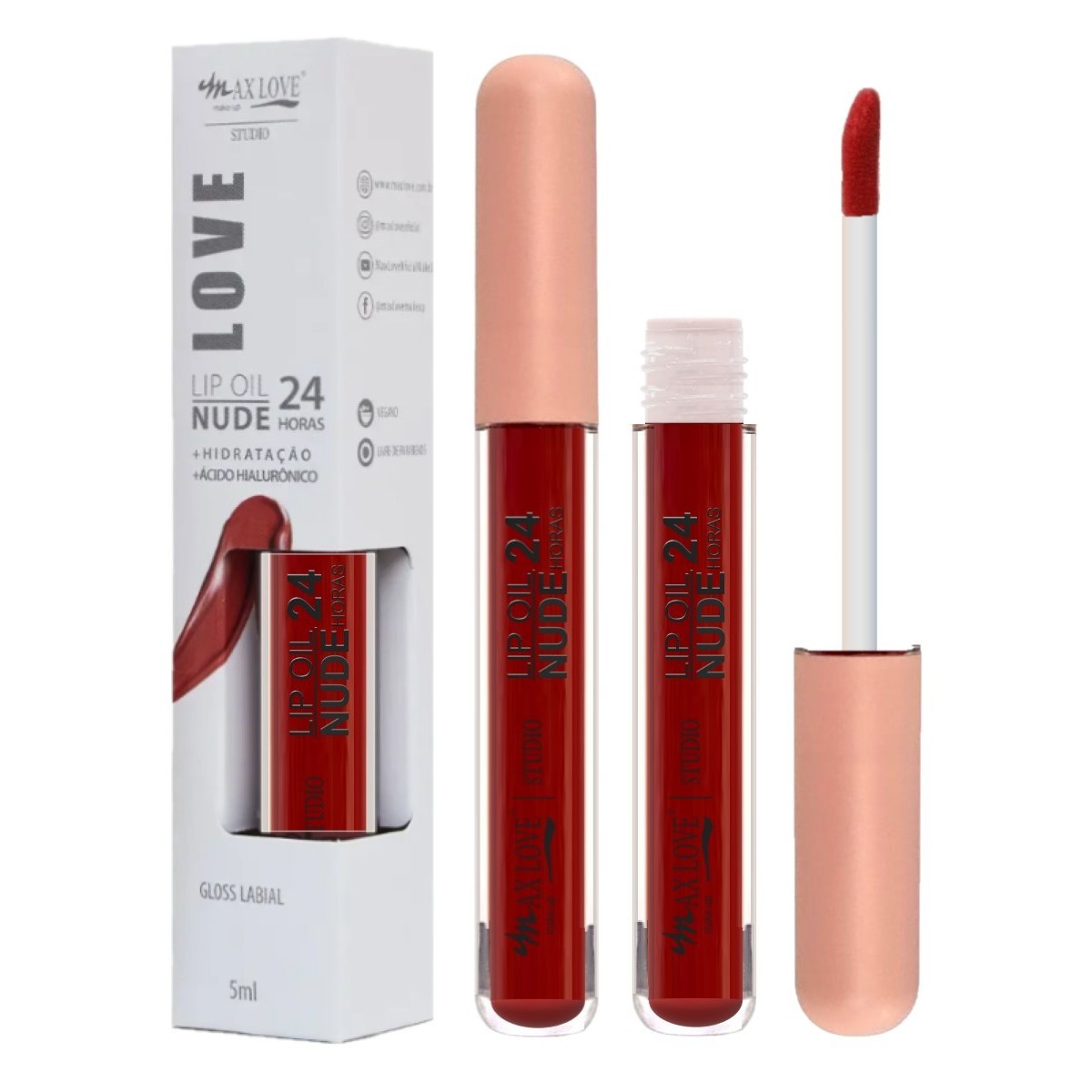 Max Love - Lip Oil Nude 24 Horas 806 - 36 Und + Prov