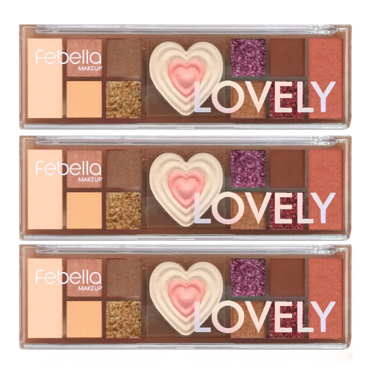Febella - Paleta de Sombras e Iluminador Lovely PSO30343 (A