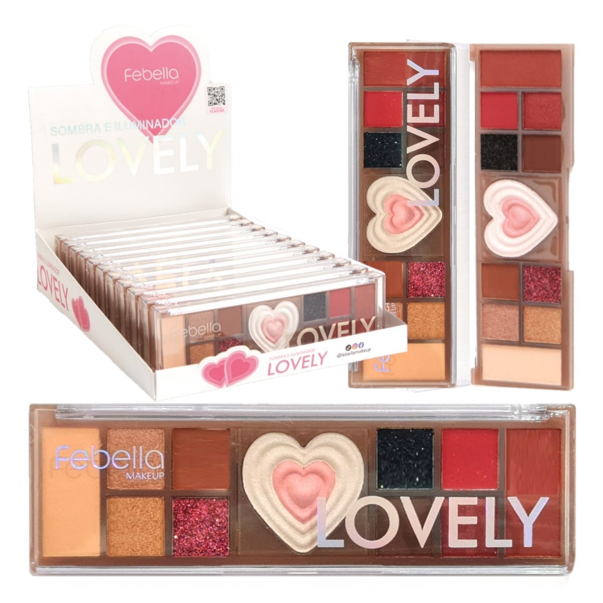 Febella - Paleta de Sombras Lovely PSO30343 (B) - 12 Und
