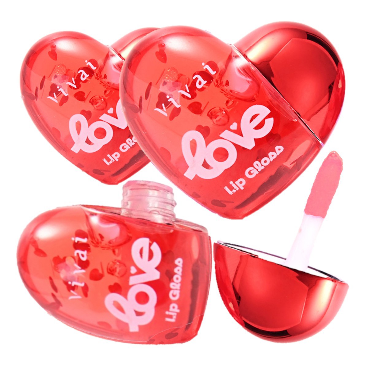 Vivai - Lip Gloss Magico Love Coração 3142 - VERMELHO