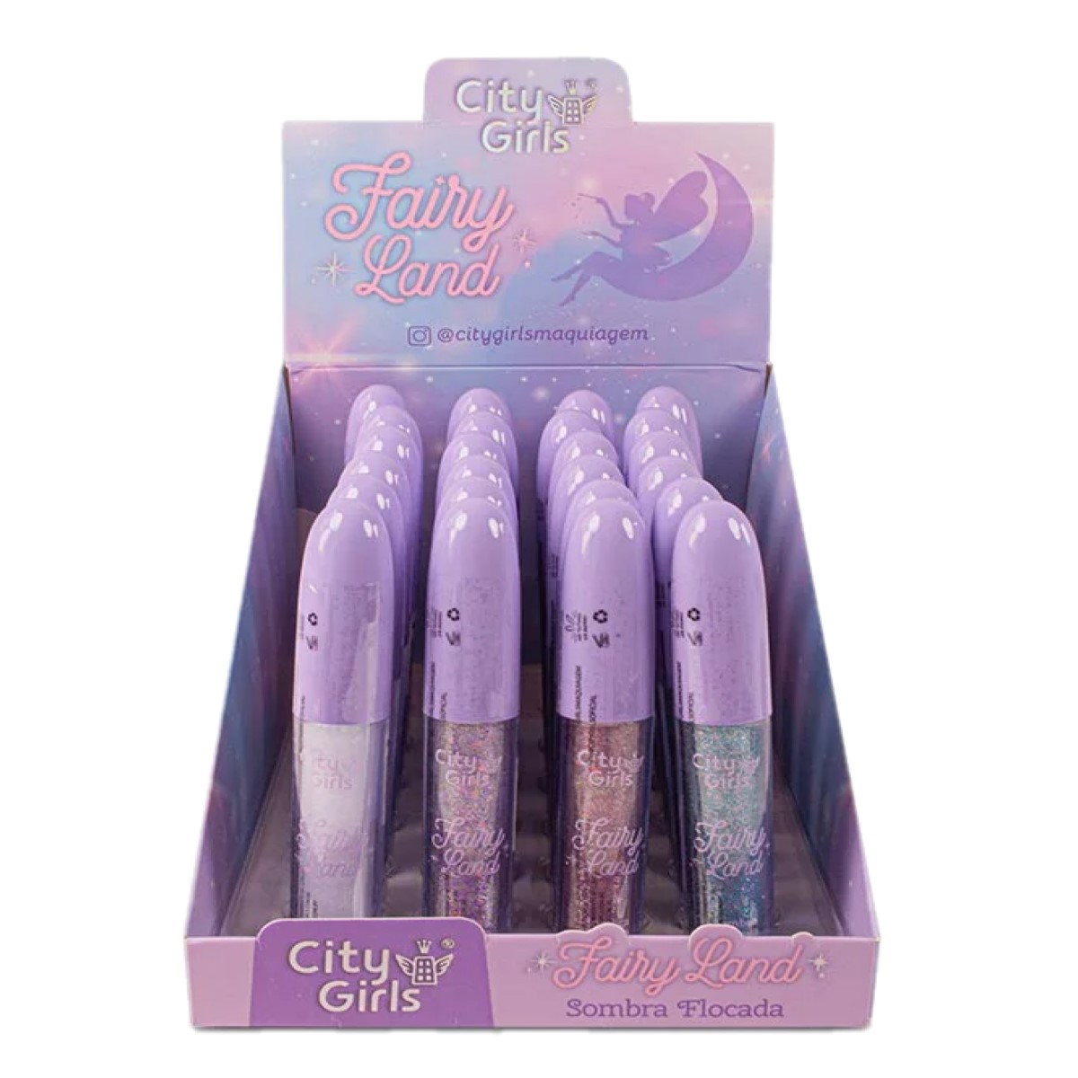 ✨ lillyyyy✨ City Girls - Sombra Flocada Fairy Land Glitter - 4 Und