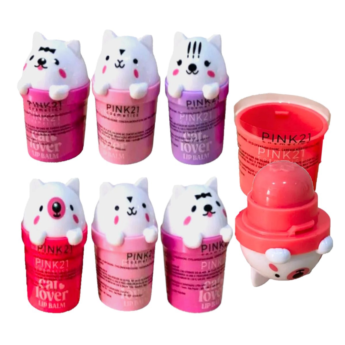 Pink 21 - Lip Balm Cat Lover Gatinho CS5018 - 24 Und