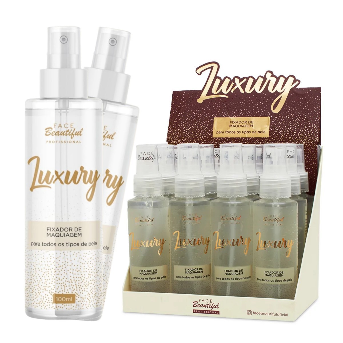 Face Beautiful - Fixador de Maquiagem Luxury FB329 - Distribuidora