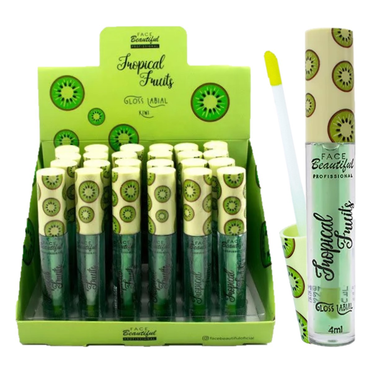 Face Beautiful - Gloss Labial Tropical Kiwi FB171 - Distribuidora